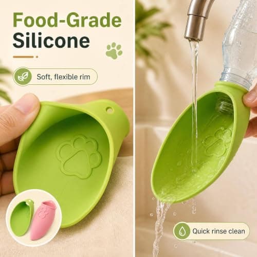 2pcs Portable Dog Water Bottle Pink & Green — view 5