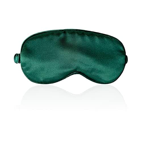 Sleep Mask 100% Mulberry Silk Eye Mask, Blinder for Total Blackout & Zero Pressure,Eye Mask for Sleeping with Travel Pouch & 2 Ear Plugs for Side Sleepers, Men & Women(Green)