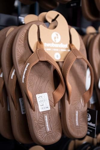 Two Bare Feet Women's Flip Flops – Comfortable Lightweight Beach Sandals, Non-Slip Sole, Waterproof Summer Sliders – Perfect for Holiday, Pool & Casual Wear (Blossom (Brown), 6) — view 3