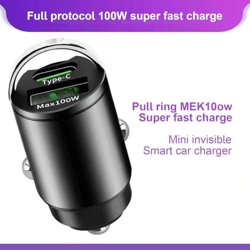 USB C Car Charger Splitter - Master Your Road Trip Power, 100W Super Fast Charging Outlet with PPS Technology, Intelligent Power Allocation + Triple Port Design, Compact Fit for & Galaxy — view 5