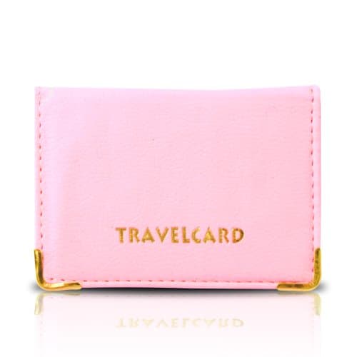 New Leather Oyster Baby Pink Travel Card Bus Pass Holder Wallet Rail Card Cover CASE - Bargain-House