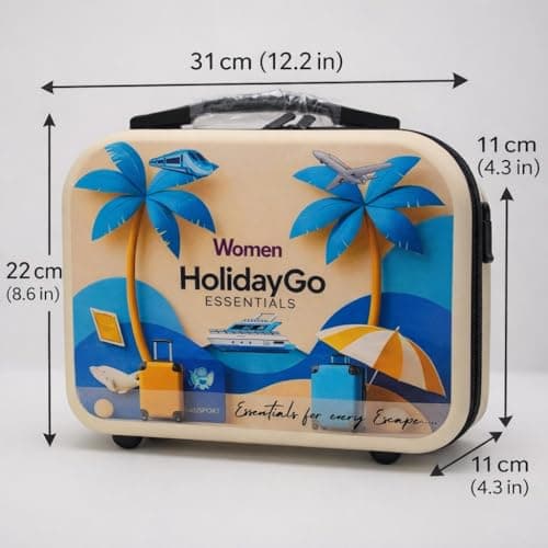 HolidayGo Women’s 12-Piece Travel Essentials Kit with Luggage Scale, Refillable Bottles, Perfume Atomiser, Universal Plug Adapter & Power Bank (5000mAh) | TSA-Approved Carry-On Toiletries Set — view 4