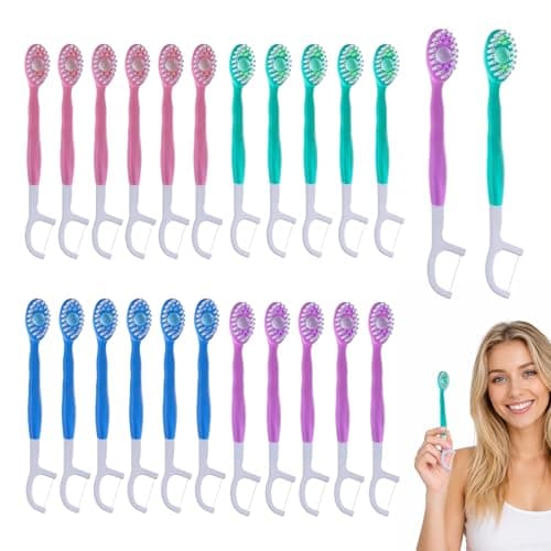 26PCS Disposable Toothbrush Portable Mini Travel Set with Floss