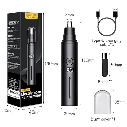 Xynovate Nose Hair Trimmer for Men and Women, Rechargeable USB Nose Trimmer, Dual Edge Blades, Easy to Clean, LED Light, Travel Size — view 2