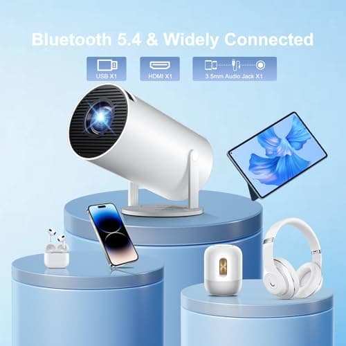 ZDSSY Smart Mini Projector WiFi 6 & Android 14, Built-in Apps, Short Throw — view 4