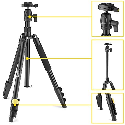 National Geographic Travel Photo Tripod Kit with Monopod, Aluminium, 4-Section Legs, Lever Locks, Load up 6 kg, Carrying Bag, Ball Head, Quick Release, NGTR001L [Amazon Exclusive] — view 4
