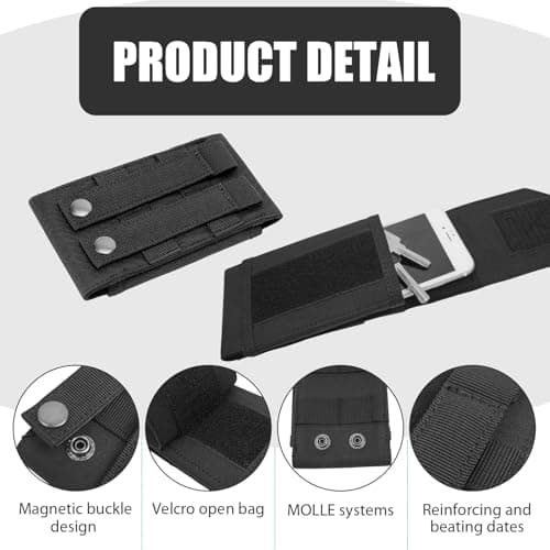 Tactical MOLLE Phone Pouch, Belt Holster Fits 4.7-6.7 Inch Smartphones — view 3