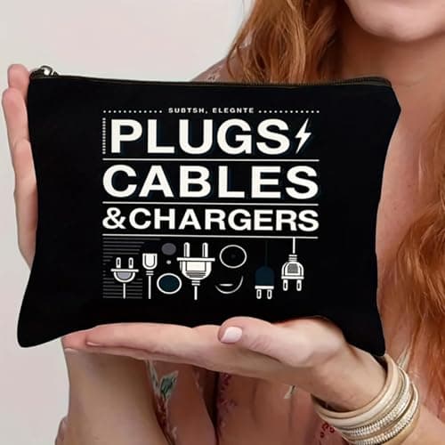 Black Travel Tech Organiser Bag for Cables, Chargers and Power Banks — view 2