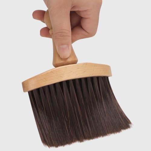 Uonlytech Soft Bristle Hair and Beard Brush for Men Wooden Handle, Portable Size, for Barber Shops and Travel, Nylon Bristles for Gentle Grooming and Hair Cleaning — view 6