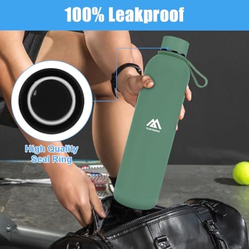 flintronic 750ml Insulated Water Bottles,Double Wall Vacuum Drinks Bottle Keeps Drinks Cold 24 Hrs/Hot 12 Hrs, Stainless Steel Water Bottle with Handle,Sports Flask BPA Free for Sports, Camping — view 5