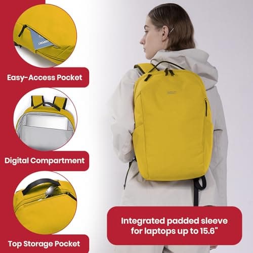 Deflecto 18L Anti-Theft Water-Resistant Laptop Backpack 15.6" - Secure Hidden Pockets, High Visibility Commuter Rucksack for Travel, School & Work - Men's & Women's — view 3