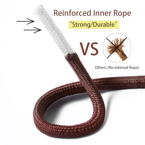 7STROBBS 2 PAIRS Strong Work Boot Laces, Heavy Duty Round Shoelaces for Walking Boots, Trainers Shoes, Hiking Boots, Safety Boots, Thick Shoe Lace Black Brown 140CM — view 2