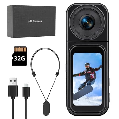 Aroeally POV Mini Thumb Camera - 2.7K 30FPS Wearable Action Camera, 180° Rotatable Lens, 1.47" IPS Touch Screen, WiFi Sports Camera, Magnetic Mount, Pocket Camera for Vlogging, Cycling, Travel