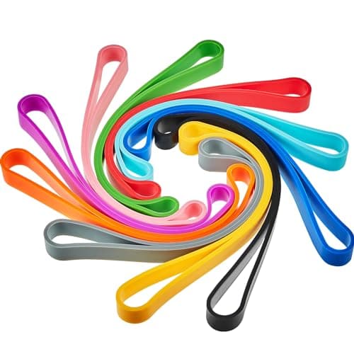 Outus 10pcs 7in Large Silicone Rubber Band, Rainbow, High Resilience