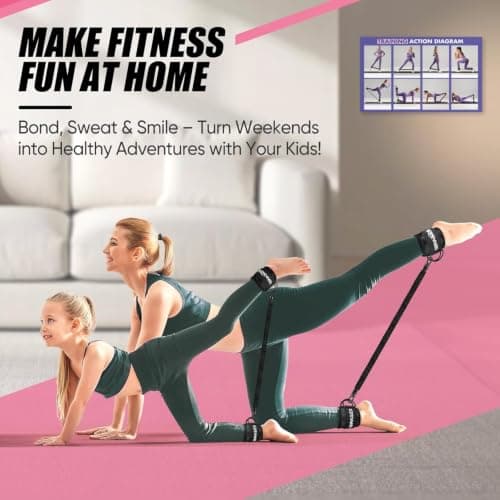 KUZARO Resistance Bands with Ankle Straps, Glute and Leg Workout for Women — view 5