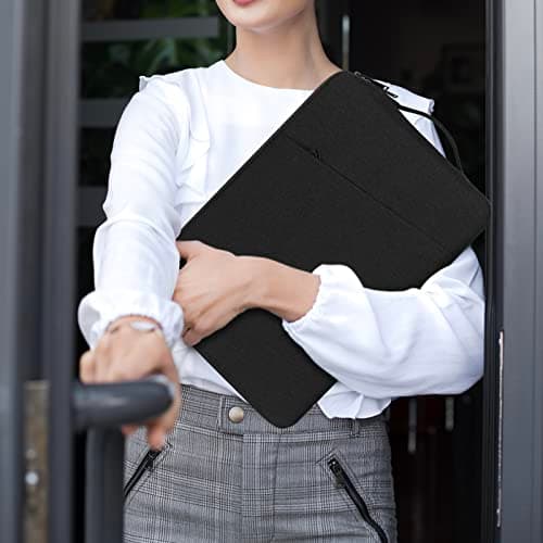 Chelory Laptop Sleeve Bag Compatible for 16 17 Inch HP/Lenovo/Asus/Acer/Dell Notebook Ultrabook Chromebook, Shockproof Computer Protective Cover Carrying Case with Handle, Black — view 6