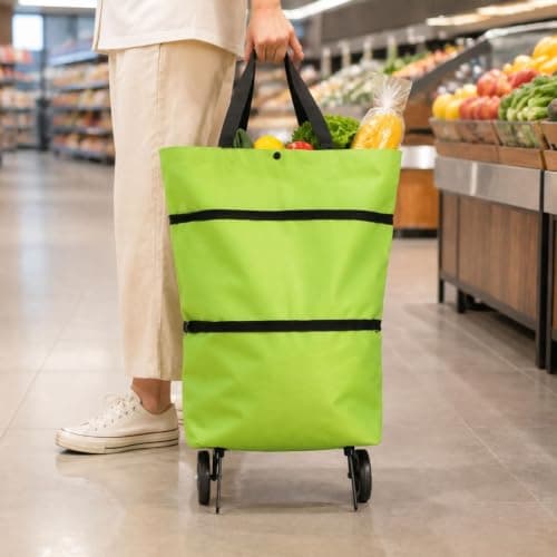 Foldable Shopping Bag with Wheels, 2-in-1 Shopping Trolley & Carry Bag — view 5