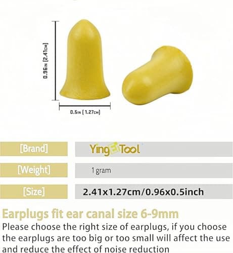 60 Pairs Ultra Soft Foam Ear Plugs, 36dB SNR Noise Reduction Earplugs for Sleeping Hearing Protection Travel Shooting Work Concentration Construction Site, Yellow — view 4