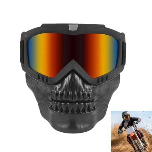 And Riding Goggles with Full Face Coverage, Detachable Lens and TPU Frame for Outdoor, Yard, and Travel Use Motorcycle Goggles Full Face Riding Detachable Cover Off Road Ski Cover Vented Goggle Set — view 2