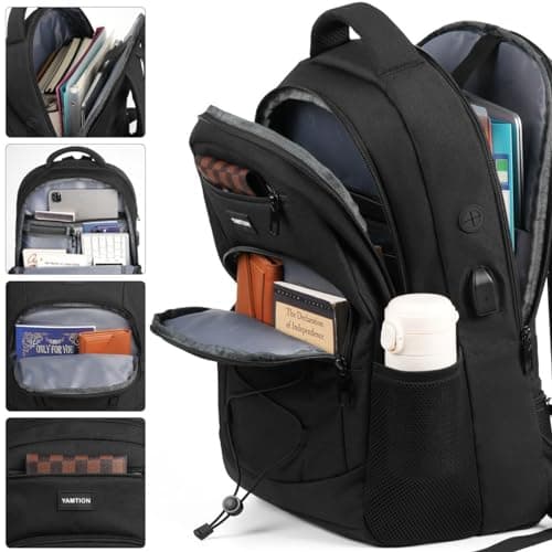 School Backpack for Men and Women,17.3 Inch College Bookbag Teens Laptop Backpack Schoolbag with for Students Work Business Office — view 3