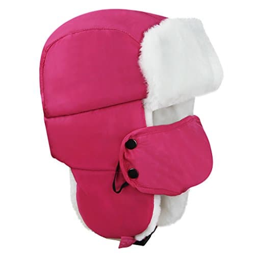Moonlove Kids Winter Skiing Balaclava Cap Snowboarding Ski Winter Hat with Ear Flap Headwear for Children Boys Girls Rose Red — view 6