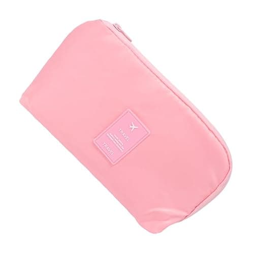 CTIRCHIU Portable and USB Cable Organizing Mini Carrying Pouch USB Cable Storage Bag with Nylon Material and Large Capacity for Wireless Earphone for Travel and Daily Use Pink