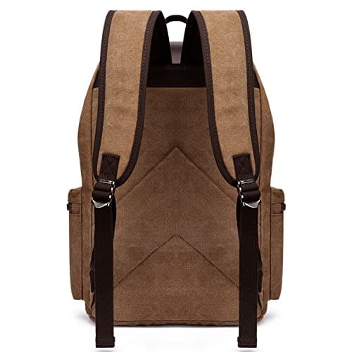 Vintage Canvas Backpack Casual Daypacks Travel Rucksack for Men Women Laptop Backpack College School Bag Outdoor Hiking Camping Coffee — view 3