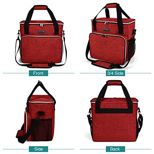 BAGLHER Dog Travel Bag, Pet Travel Bag (ALL Pet Travel Supplies), With 2 Pet Food Containers and 2 Collapsible Silicone Bowls; Essential Kits for Travel Red — view 2