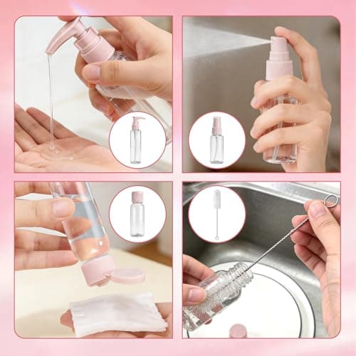 18 Pack Travel Bottle Set for Toiletries Travel Containers Leakproof Refillable Squeezable Travel Accessories for Skincare Lotion Shampoo — view 4