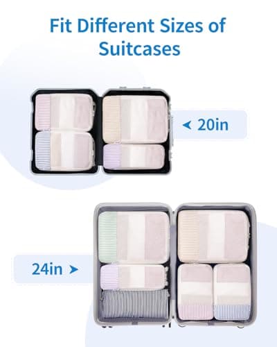 Narwey 6 Set Compression Packing Cubes for Suitcases, Travel Storage Bags — view 6