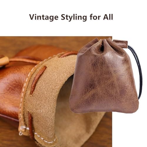 2 Pcs Medium Drawstring Cowhide Bag — view 5