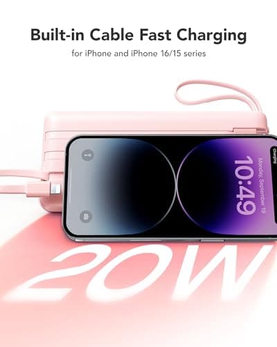 VRURC Portable Charger 20000mAh with Built in Fast Charging Cables — view 2