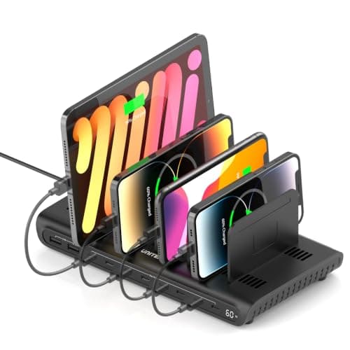 Unitek 60W 10 Port USB Charging Station for Multiple Devices & LED Display
