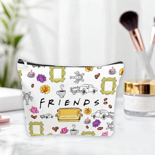 Friendship Gifts, Friends Makeup Bags, Beautiful Cosmetic Bag, Waterproof Linen Travel Toiletry Bag with Zipper, Portable Pouch Bag Gifts for Best Friend Lady Birthday — view 4