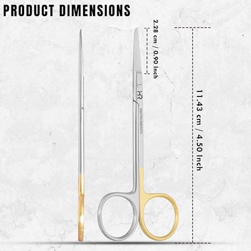 Premium Quality Suture Stitch Scissors with Crescent Delicate Hook- Perfect for Suture Removal, First Aid, EMS Training Professionl Students and More- Stainless Steel (11cm, Straight) — view 4