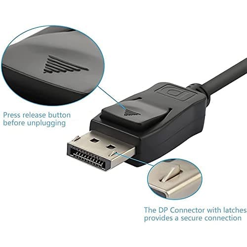 HYNNIO DP to VGA, 6 Pack Gold-Plated DisplayPort to VGA Adapter (Male to Female) for Computer, Desktop, Laptop, PC, Monitor, Projector, HDTV, Chromebook, Raspberry Pi, Roku, Xbox and More - Black — view 6