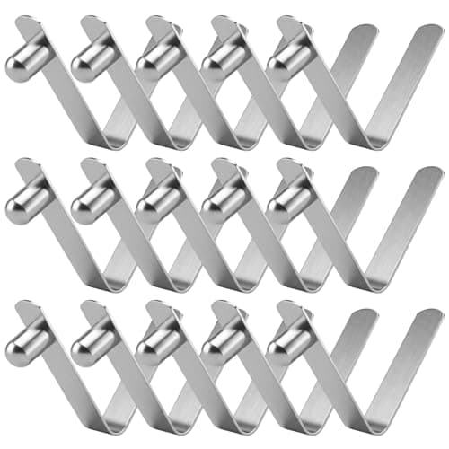 Xinjoduz 15 PCS Stainless Steel Tent Pole Spring Clips for Kayak Paddle, Robust Rust-Resistant Push Button Spring Snap Clips Locking Tube Pins for Camping, Canopy, RV & Outdoor Gear