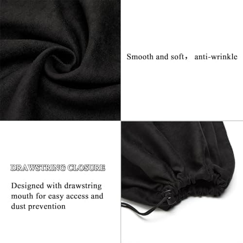 4 Pcs 45 x 35 cm Travel Shoe Bags for Packing with Drawstring,Black — view 3