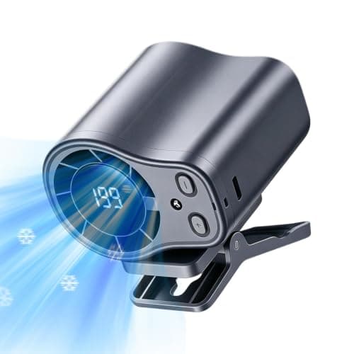 Travel Fan - 8x7cm Adjustable Speeds Rechargeable Waist Cooler | Interactive Clip On Fan | Personal Waist Cooling Gadget For Cycling Traveling Fishing Camping Beach Road Trip Jobsite Men Youth — view 5