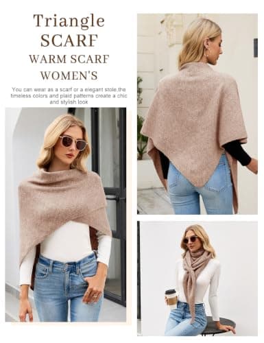 heekpek Winter Shawl Wraps Women Triangle Scarf — view 4