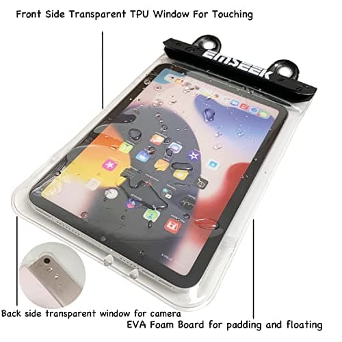 EMSEEK Waterproof Ebook Reader Case Holder Tablet Cover Bag eReader Dry Pouch for Amazon Kindle Paperwhite Oasis Fire 7 Nook Kobo iPad mini Samsung Tab Google Nexus Up to 8.5”(Blue) — view 5