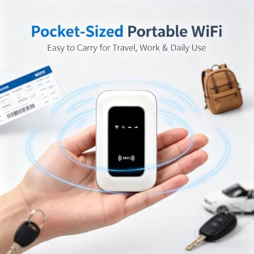 Unlocked 4G/5G WiFi6 Portable MIFI Hotspot,350Mbps Pocket WiFi,Supports Up to 15 Devices,Long Battery for Travel,Camping & Business Trips,Wireless Mobile Modem Router — view 5