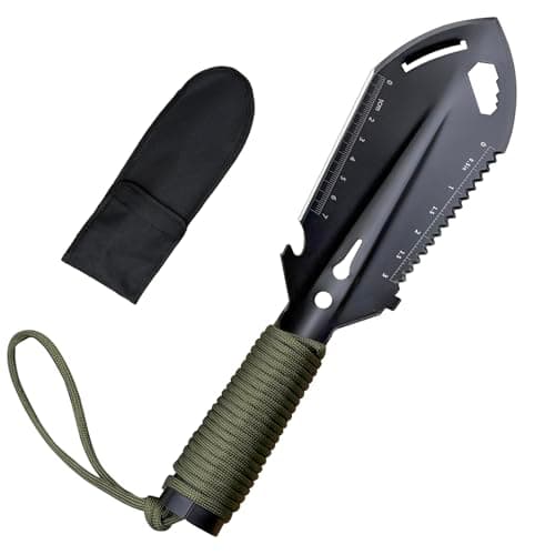 Meehoo Camping Trowel, Carbon Steel 9-in-1 Multi-Tool Bushcraft Shovel