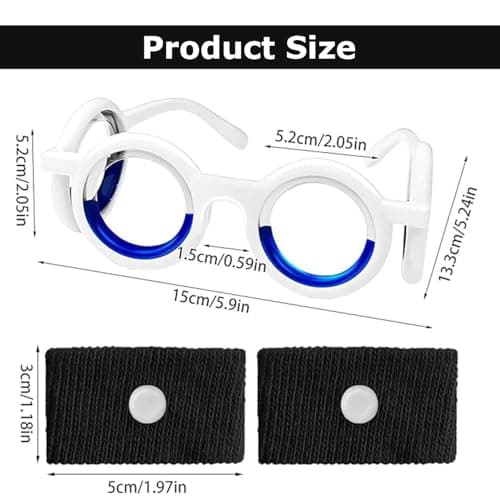 Srvauyea Motion Sickness Glasses,Motion Sickness Glasses,Anti-Motion Sickness Smart Glasses Relieve Carsickness Airsickness Seasickness Glasses,Anti Nausea Vertigo Glasses,No Lens Liquid Glasses. — view 2