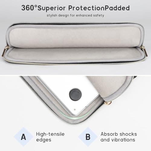 Songbala Laptop Sleeve 13-14 Inch Cover Protective Case Compatible with 14” MacBook Pro M4/M3/M2/M1 13-14” Chromebook Notebook Computer, Slim Waterproof Padded Case with Pocket, Black — view 4