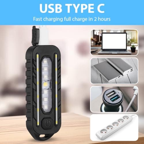 Adiwo Clip on Flashlight, Running Light for Runners, Hands Free Safety Lights for Walking at Night, Rechargeable Flashlight Portable LED Work Light with 5 Light Modes for Camping Hiking Walking Dog — view 4