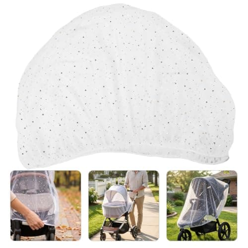 Kichvoe Universal Mosquito Net for Stroller with Ultra-fine Polyester Mesh, Lightweight and Breathable Cover Featuring Soft Printed Design, for Outdoor Excursions and Family Road Trips — view 6