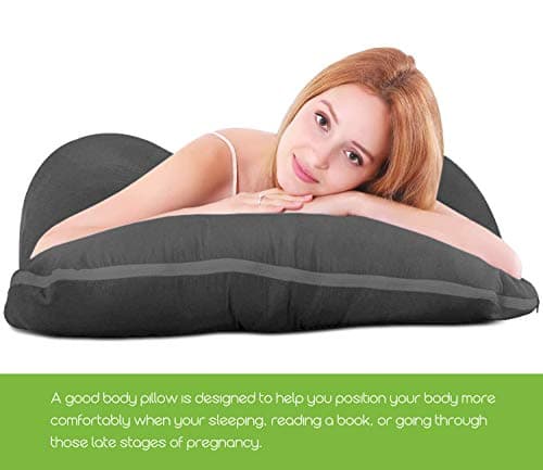 COSMOPLUS 𝐏𝐫𝐞𝐠𝐧𝐚𝐧𝐜𝐲 𝐏𝐢𝐥𝐥𝐨𝐰 𝐂𝐨𝐯𝐞𝐫 U Shaped Full Body Pillow Case 𝐂𝐨𝐯𝐞𝐫 for Maternity,Stretchy Cool Breathable Jersey Fabric, Provides Sleep and Pregnancy Support,Heather Grey — view 4