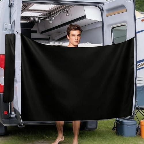 Camper Van Shower Curtains, With Magnetic Rope Waterproof Adjustable Cover — view 3