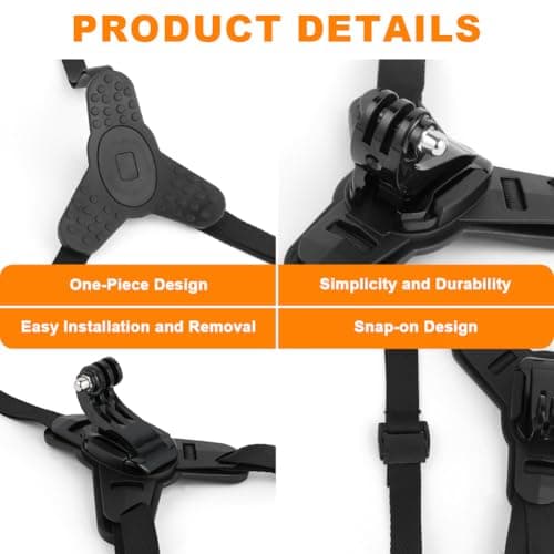 Adiwo Motorcycle Helmet Chin Mount Strap, Helmet Chin Mount Clip, Non-Slip Silicone, Motocross Accessories for GoPro Hero Models 13, 12, 11,10, 9, 8, 7, 6, 5, OSMO Action Series and Other Brands — view 4